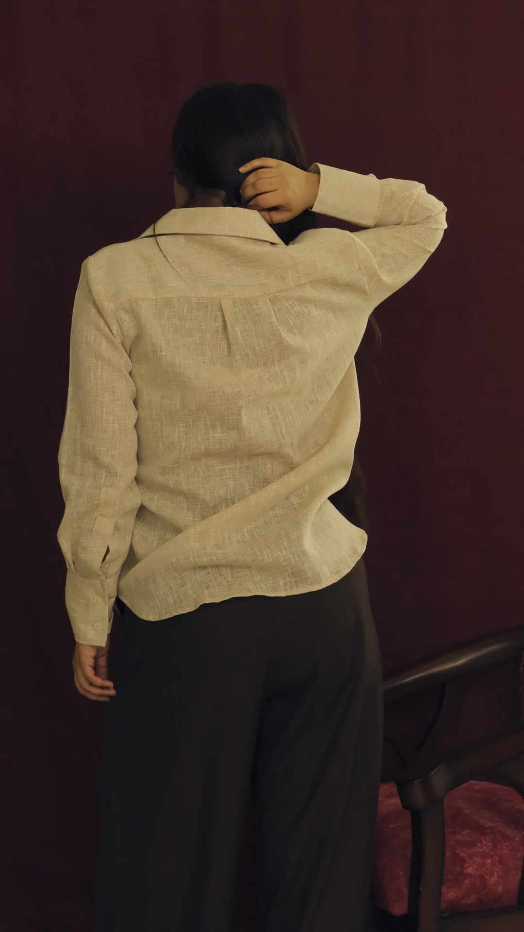 Natural Linen Relaxed Fit Shirt- Beige