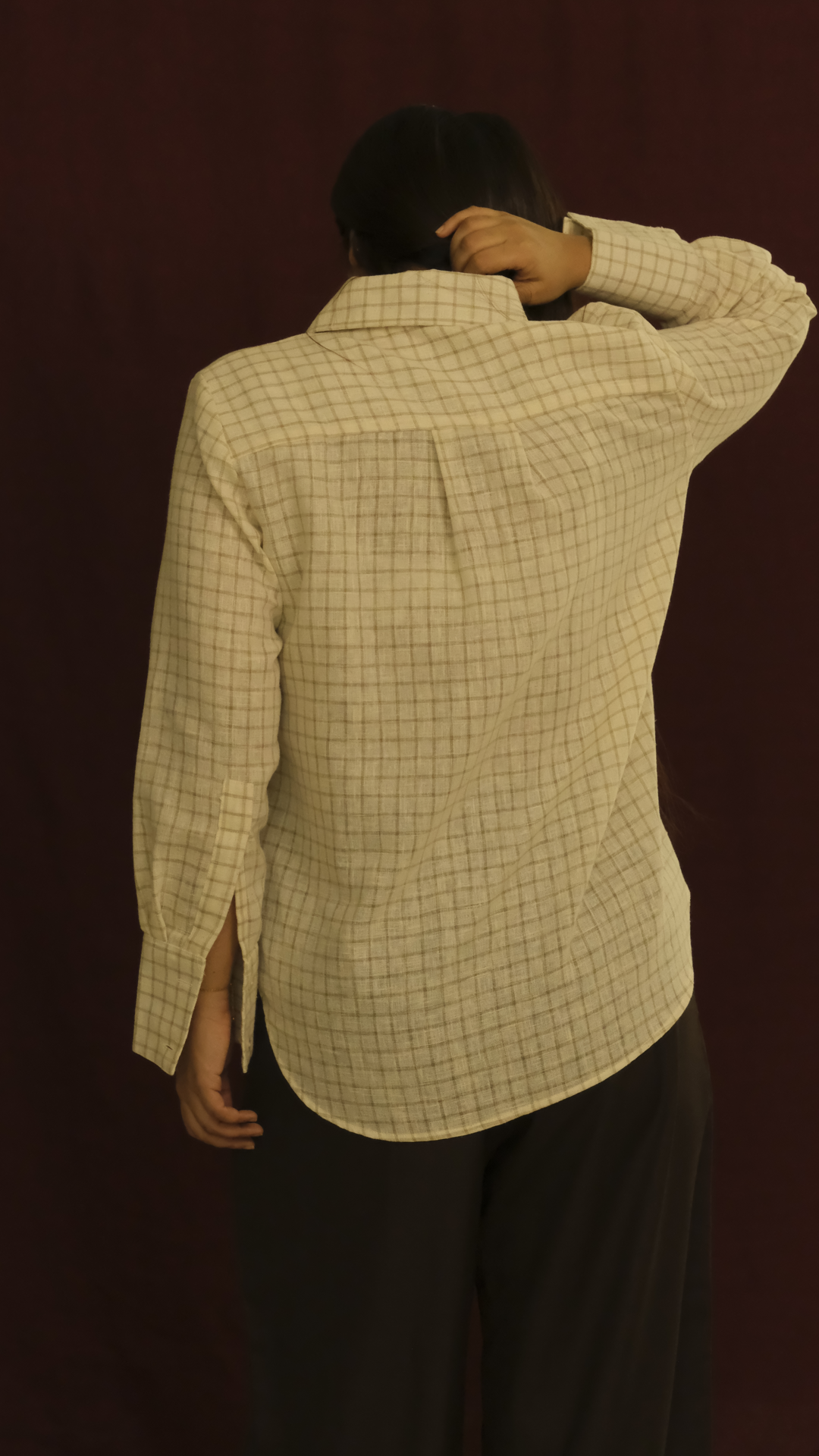 Cream Check Relaxed Shirt
